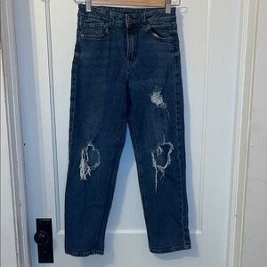 Girls Evsie 11/12 Distressed Blue Jeans